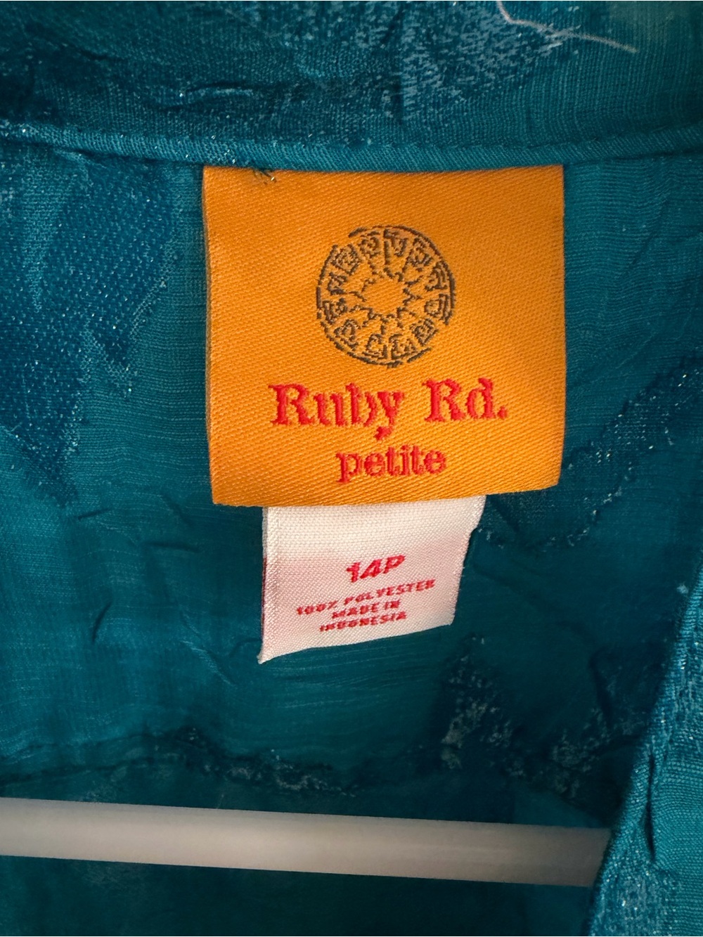 Ruby Rd. Teal Embroidered Petite Button-Front Jacket - Picture 2 of 3